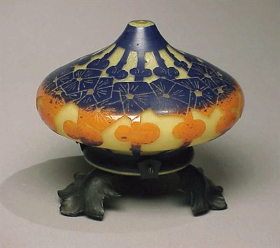 Lot 419 - Le Verre Francais Cameo Glass and Wrought Iron...