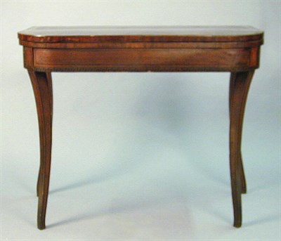 Lot 112 - Continental Banded Mahogany Lift-Top Games Table