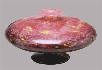 Lot 424 - Schneider Glass Vase Of flattened circular...