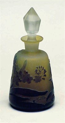 Lot 264 - Galle Cameo Glass Perfume Bottle Of tapering...
