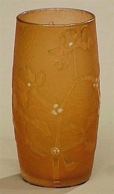 Lot 307 - Two Daum Nancy Enameled Cameo Glass Vases Each...