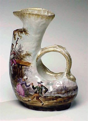 Lot 489 - Galle Pottery Ewer Decorated with a dancing...