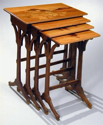 Lot 477 - Nest of Four Galle Marquetry Inlaid Tables...
