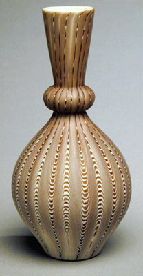 Lot 262 - Group of Three Satin Glass Vases Comprising...