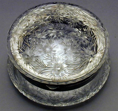 Lot 397 - Silver-Mounted Cut Glass Circular Box With...