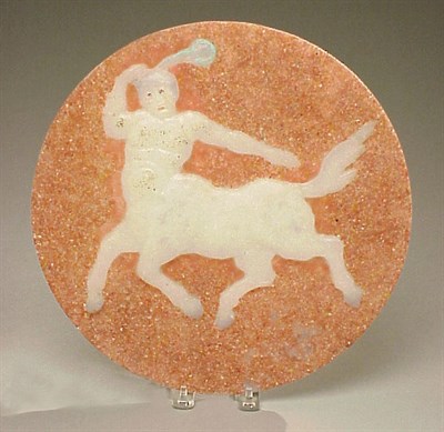 Lot 363 - Pate de Verre Plaque Depicting a white centaur...