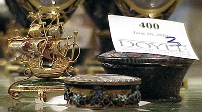 Lot 400 - Two Enamel Decorated Boxes and a Gold Galleon