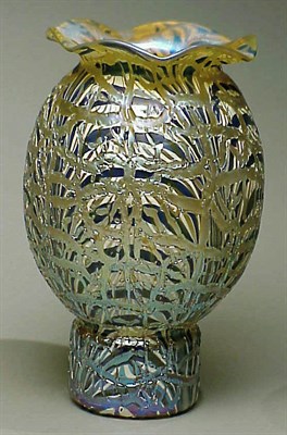 Lot 403 - Durand Glass Vase Of footed ovoid form, with a...