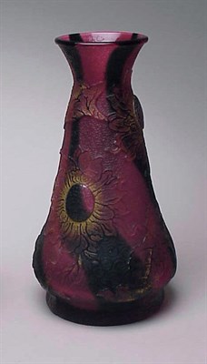 Lot 282 - Daum Nancy Cameo Glass Vase Of tapering...