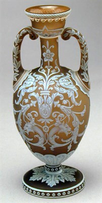 Lot 184 - Thomas Webb Cameo Glass Two-Handled Vase...