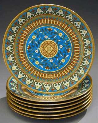 Lot 771 - Seven Minton Porcelain Cabinet Plates Each...