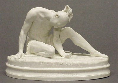 Lot 389 - Parian Figure of The Wounded Indian Minton,...