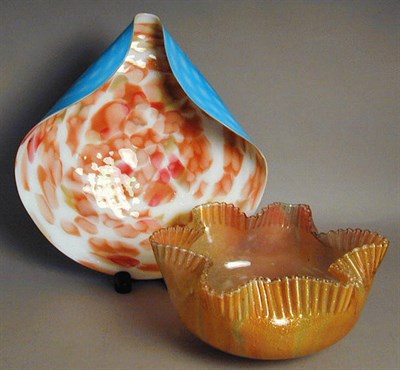 Lot 350A - Plated Glass Bowl and a Plated Quilted Glass Dish
