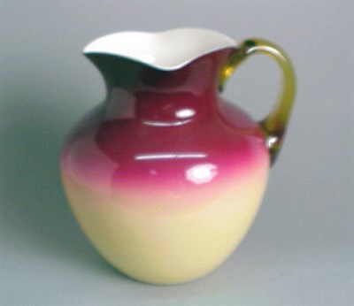 Lot 265 - Peachblow Glass Pitcher Of baluster form, with...