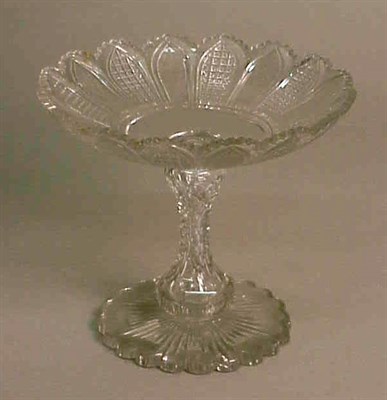 Lot 396 - Pair of Cut Glass Tazzas Each with arched...