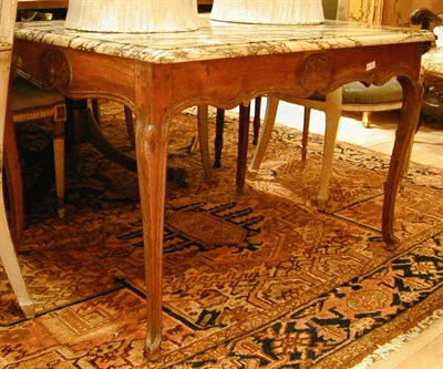 Lot 193 - Provincial Louis XV Style Marble-Top Fruitwood...