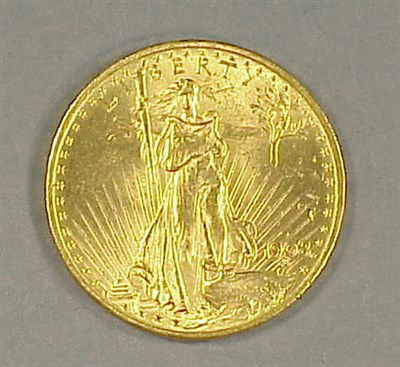 Lot 32A - One United States Gold Coin $20 Standing...