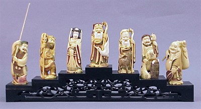 Lot 85 - Seven Japanese Ivory Figures of the Gods of...
