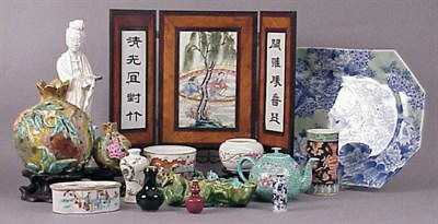 Lot 102 - Chinese Molded and Enameled Double-Pomegranate...