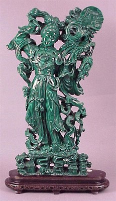 Lot 104 - Massive Chinese Malachite Figure of a Meiren