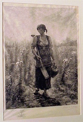 Lot 84 - Lionel Le Couteaux [LADY WITH A SPADE] Etching...