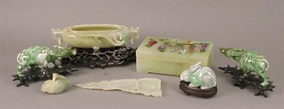 Lot 764 - Group of Six Hardstone Articles and a Group of...