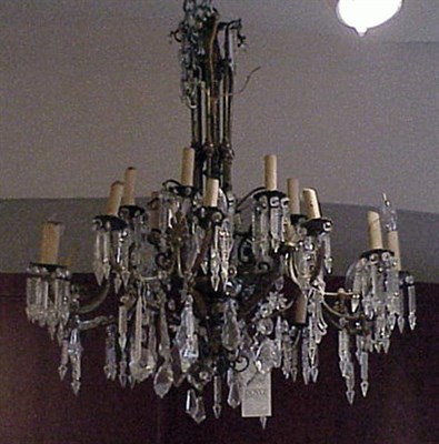 Lot 460 - Victorian Brass Eighteen-Light Chandelier