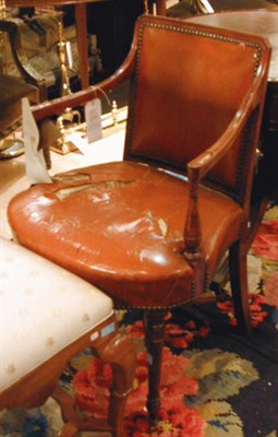 Lot 431 - Pair of Regency Style Leather Upholstered...