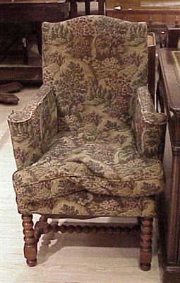 Lot 373 - Pair of Jacobean Style Upholstered Armchairs
