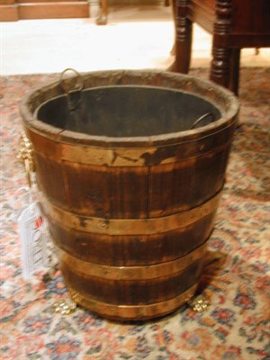 Lot 102 - Georgian Style Brass-Bound Oak Pail