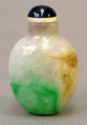 Lot 245 - Jadeite Snuff Bottle Of flattened ovoid form...