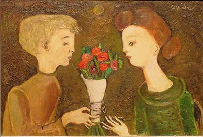 Lot 32 - George Ouida European, 20th century FLOWERS...