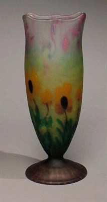Lot 417 - Schneider Glass Vase Of footed ovoid form,...