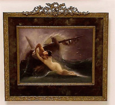 Lot 573 - KPM Porcelain Plaque Depicting a shipwreck...
