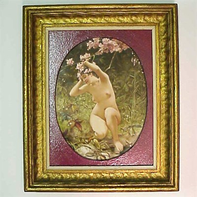 Lot 530 - English Porcelain Plaque Depicting a nude in a...