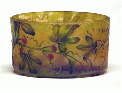 Lot 250 - Daum Nancy Enameled Cameo Glass Miniature Vase...