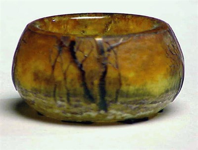 Lot 254 - Daum Nancy Enameled Cameo Glass Miniature Bowl...