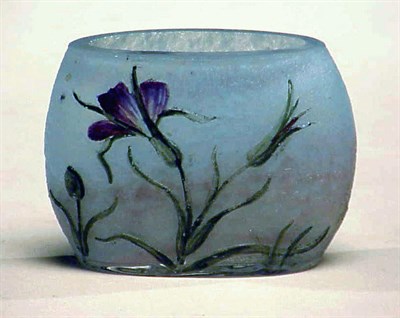 Lot 247 - Daum Nancy Enameled Cameo Glass Miniature Vase...