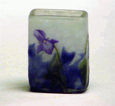 Lot 255 - Daum Nancy Enameled Cameo Glass Miniature Vase...