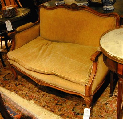 Lot 444 - Louis XV Style Fruitwood Upholstered Settee