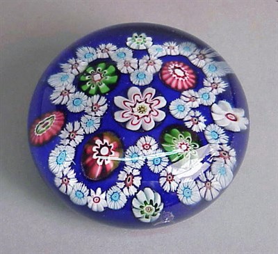 Lot 120 - Clichy Blue Ground Paperweight Diameter 3 1/4...