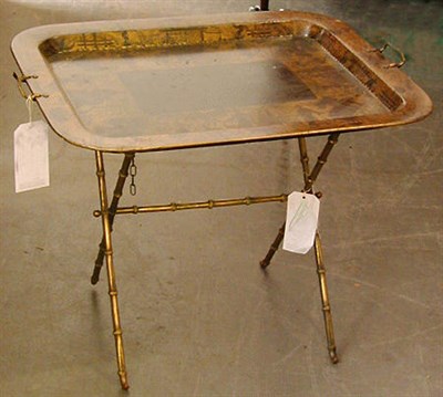 Lot 522 - Regency Gilt-Decorated Black Lacquered Tray...