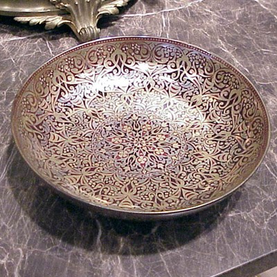 Lot 247 - Zsolnay Pottery Bowl With stylized flowers in...