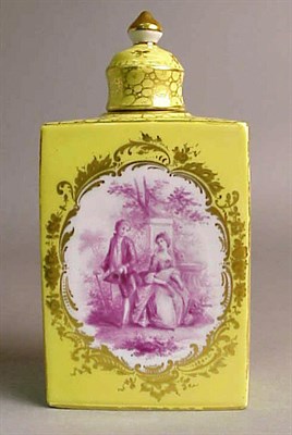 Lot 380 - Group of Five German Porcelain Tea Caddies...