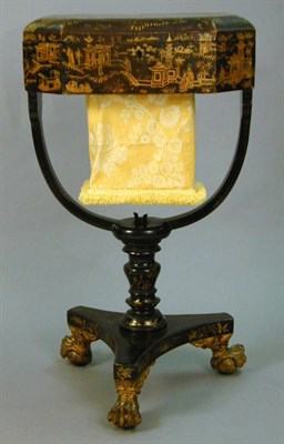 Lot 550 - Chinese Export Lacquered Sewing Table