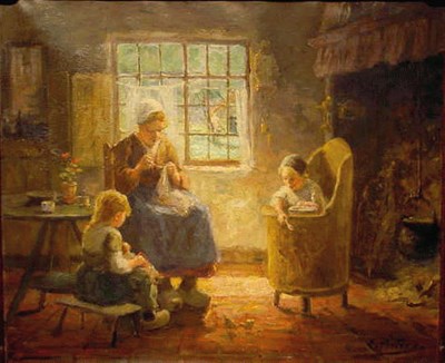 Lot 124 - Evert Pieters Dutch, 1856-1932 DUTCH INTERIOR...