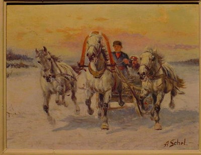 Lot 66 - A. Schel European, 20th century TROIKA Signed...