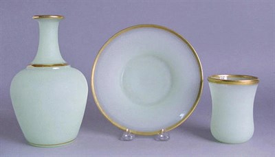 Lot 342 - Opaline Decanter, Cup, and Undertray