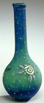 Lot 282 - Delatte Enameled Glass Vase Of globular form,...