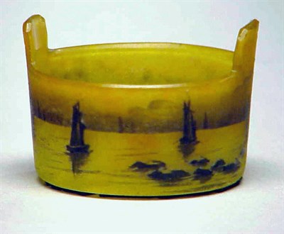 Lot 251 - Daum Nancy Enameled Cameo Glass Salt With...